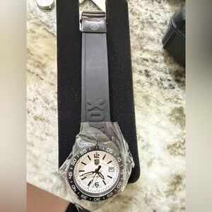 Luminox Men’s Black Rubber Strap Watch with White Dial